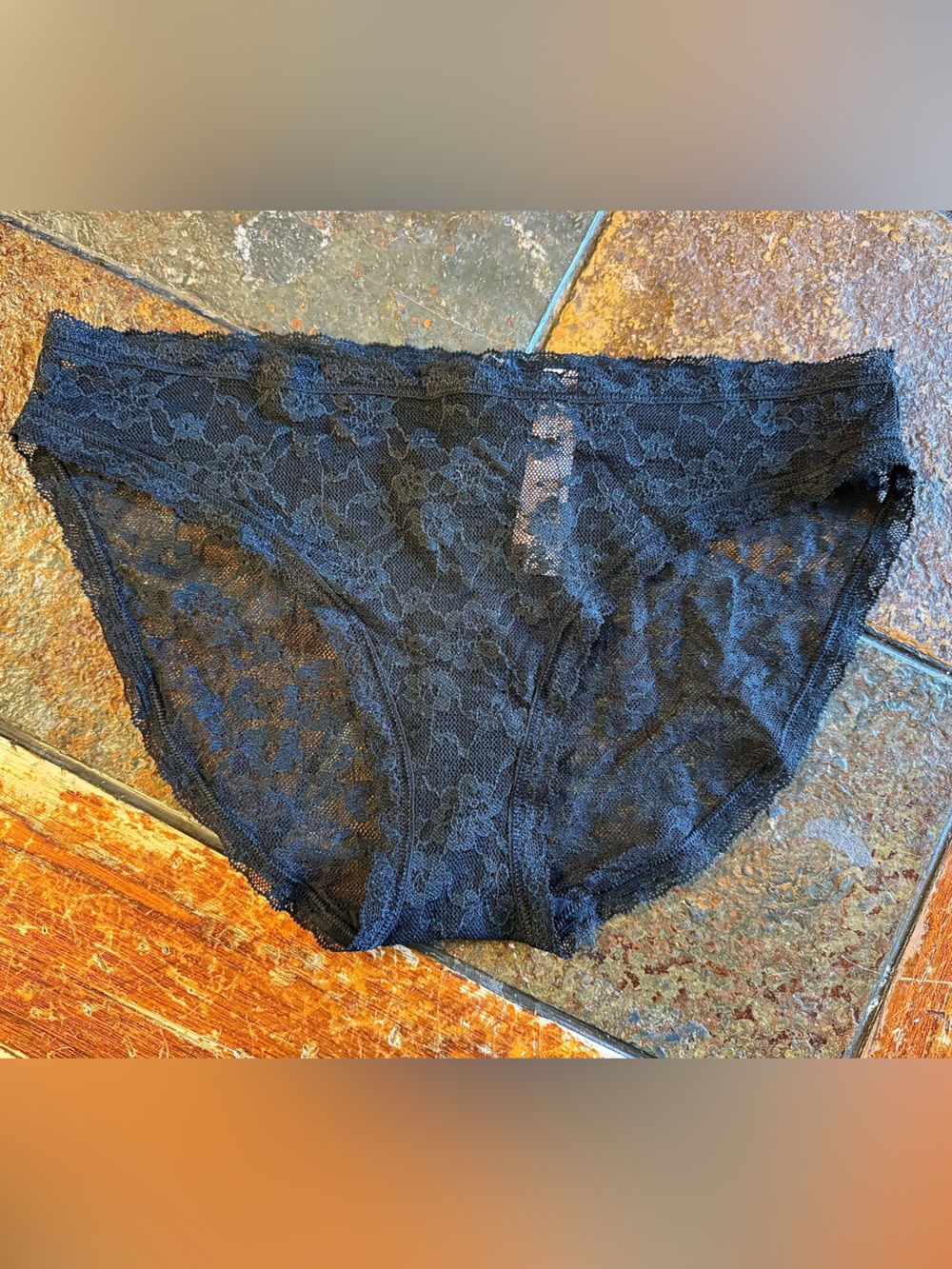 Victoria's Secret Black Sheer Lace Bikini Panty